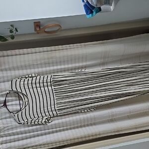 Chic Black and White Striped Maxi Dress